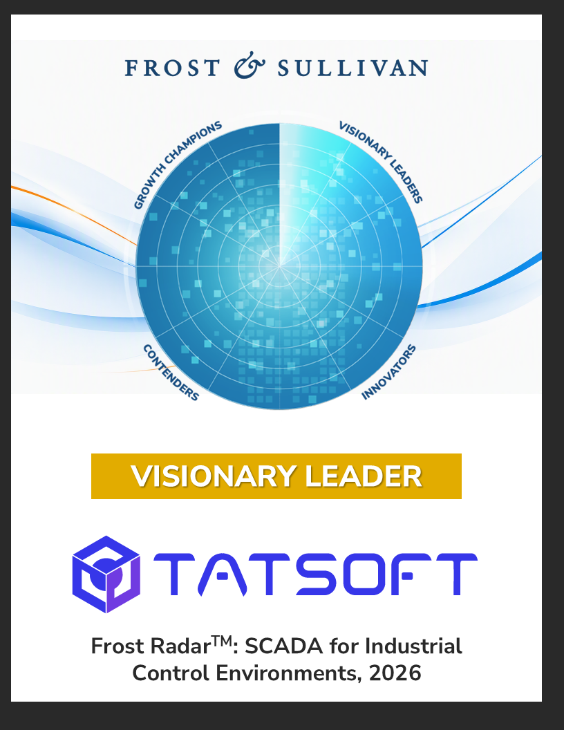 Frost & Sullivan Visionary Leader badge for Tatsoft. Frost Radar: SCADA for Industrial Control Environments, 2026